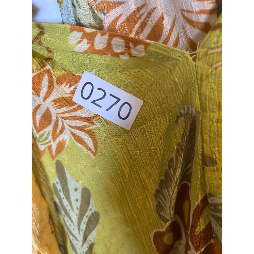 Rachel Zoe Womens Halter Top Floral Tropical Ruffle Yellow Size M - Picture 6 of 6